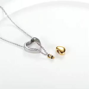 Hartvormige urn crematie hanger ketting voor vrouwen en mannen, roestvrij staal, hol hart, liefdessieraden voor as, bewaartje, waterdicht - Product Image 3