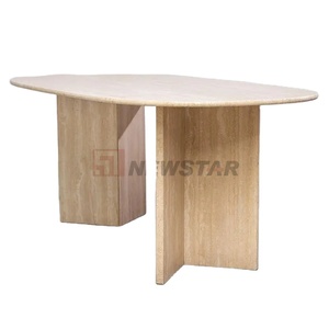 Newstar Natural Oval <strong>Round</strong> Stone Coffee <strong>Tables</strong> Custom Hotel Simple Reception Desk Luxury Home Travertine Marble <strong>Dining</strong> <strong>Table</strong> - Product Image 1