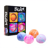 Nouveau produit transfrontalier : Balle anti-stress en silicone six couleurs à récupération lente, emballage en boîte