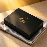 Boîte cadeau avec insert, couvercle magnétique en papier artistique écologique de luxe avec logo personnalisé