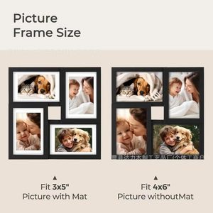 Cadre photo en bois pour 4 photos, collage de table, affichage familial, rectangulaire horizontal - Product Image 3