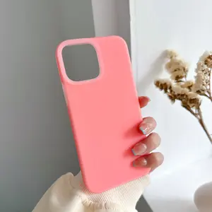 Funda de teléfono de calle de estilo chica de Color Caramelo Suave de silicona líquida para iPhone 13 14 15 Pro Max funda