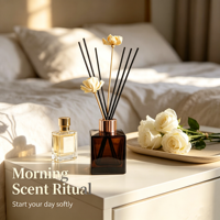 Flacon diffuseur de parfum en verre vide carré multi-tailles avec bouchon en métal doré et or rose, flacon diffuseur de parfum personnalisable