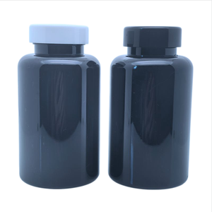 <b>Empty</b> Black Medicine Jar Supplement Capsule <b>Plastic</b> Pill <b>Bottle</b> PET 200ml - Product Image 1