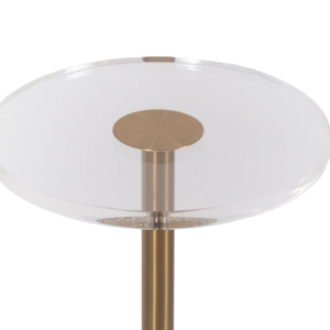 Tavolino Rotondo con Piano in Acrilico e Base in Marmo, Moderno Elemento Decorativo per Casa, Piccolo Comodino di Design - Product Image 5