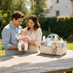 Organizador de Pañales Portátil y Plegable con Asa <span class=keywords><strong>Larga</strong></span>, Bolsa de Almacenamiento Multifuncional Personalizable para Artículos Esenciales del Bebé - Product Image 6