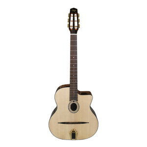Guitarra Acústica de <span class=keywords><strong>Jazz</strong></span> Estilo Gitano Hecha a Mano de Grado Profesional Personalizada, Marca Aiersi, Fabricada en China, Vintage, con Tapa Arqueada y Cutaway - Product Image 2