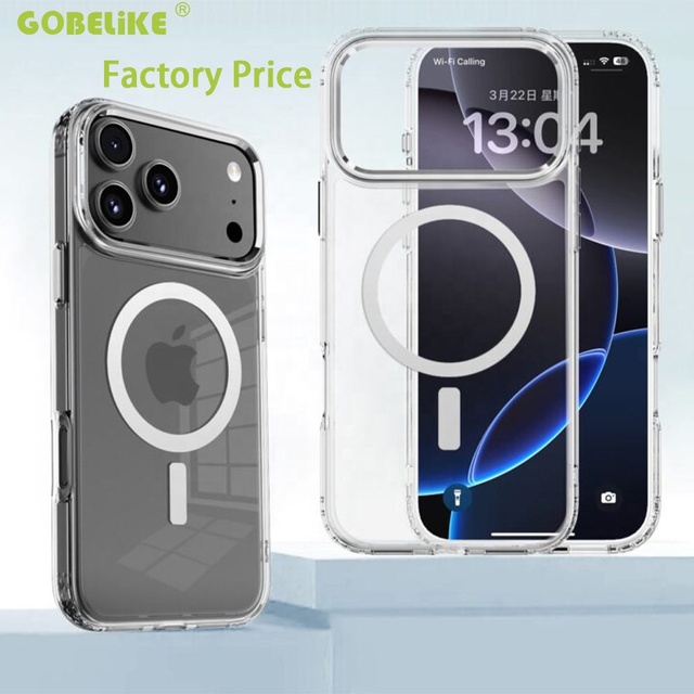 OEM/ODM Anti Yellow Anti Fall Shockproof Crystal Clear TPU+PC Magnetic Phone Case Cover Shell for iPhone 17 Pro Max Air