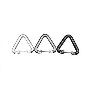 Aluminum Triangular Carabiner Quick-Release <b>Clip</b> Small Spring-Loaded Snap <b>Hook</b> Keychain Backpack Buckle China - Product Image 1
