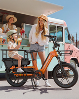 Vélo cargo électrique de ville HovCart avec stock en entrepôt allemand (UE/US/AU), deux sièges de protection pour enfants, capteur de couple et batterie au lithium à grande autonomie