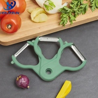 Multifunctionele roestvrijstalen 3-delige stapelbare julienne groente- en wortelschilset voor thuisgebruik, fruit- en groentegereedschap