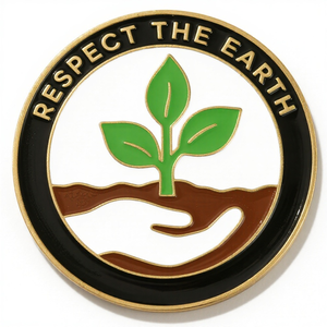 Pin de esmalte de Tierra Verde | Insignia de solapa de metal Eco Awareness OEM - Product Image 3