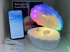 크리에이티브 선물 새로운 트렌드 3-in-1 반중력 쉘 무선 베이스 블루투스 스피커 RGB LED 가습기 5W 미니 데스크탑 장치 DC - Product Image 2