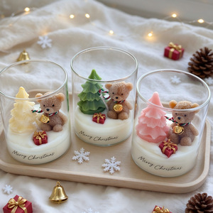 Vela Aromática con Adorno de Oso Adorable, Cera de Soya, Vela Creativa para Regalo de Navidad, Ambiente Navideño en Tendencia - Product Image 4