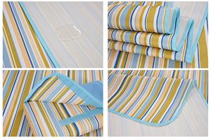 Wholesale <b>Blue</b> and Yellow Stripes Large Portable Thin Waterproof Beach <b>Blanket</b> Foldable Outdoor Mat - Product Image 5