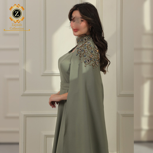 Zaynab elegante transpirable de lujo de las mujeres musulmanas Abaya vestido para boda Material de poliéster <span class=keywords><strong>Dubia</strong></span> moda - Product Image 1