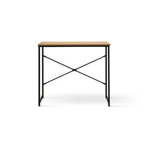 Sveva Fixed <b>Desk</b> <b>Rustic</b> Oak Melamine Top Metal Base Computer <b>Desk</b> Internal Use - Product Image 4