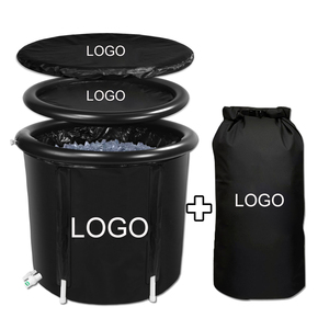 Design Inflatable customization Ice Baths All black tub with storage bag Cold Plunge Pool Tub