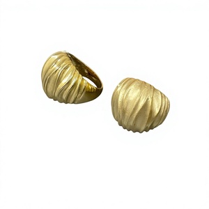 Modern <b>Gold</b> Plated Brass <b>Cocktail</b> <b>Ring</b> Unisex Daily Wear Party Jewelry - Product Image 1