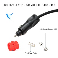 Câble d'extension d'alimentation pour réfrigérateur de voiture, contact en cuivre 6A, 12V, 2m, isolé en PVC, indice de protection IP20, pour le chargement et le remplacement du réfrigérateur