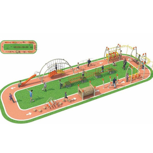 Set da Gioco con Struttura Verde, Tetti a Foglia, Reti da Arrampicata, Scivoli e Altalene, Ecologico, Antiscivolo e Sicuro per Parchi all'Aperto per Bambini - Product Image 2