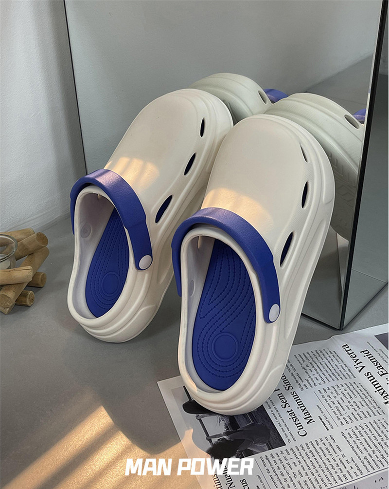 Summer Mens Rubber Garden Shoes EVA Beach Shoes Platform Clogs Outdoor Garden Slides