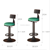 Tabourets de bar modernes pivotants et réglables en hauteur avec dossier en cuir pour îlot de cuisine, bar à domicile, café, usage extérieur - Design écologique