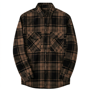 Camisa de Franela a Cuadros de Manga Larga para Hombre, de Alta Calidad, Corte Regular, Informal, de Algodón, con Botones - Product Image 3
