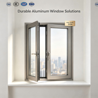 Fenêtre à battant en aluminium anti-effraction, insonorisée, coupe-vent, à points de verrouillage multiples, double vitrage pour maison, villa, projet