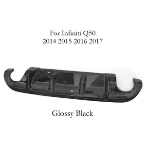 Pour Q50 2014 2015 2016 2017 Diffuseur arrière, Lame de pare-chocs, Spoiler, Protection, Pièces automobiles modifiées, Kits de carrosserie, Modification - Product Image 5
