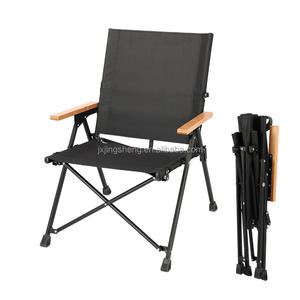 Silla de pesca de ocio de Metal plegable portátil para exteriores, silla de playa para acampar - Product Image 1