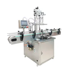 New Linear Double Heads Fully Pneumatic Liquid Filler Juice Water Oil Plastic Milk Bottles Glass Filling Machine