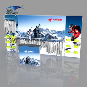 Stand de Exhibición LED de <span class=keywords><strong>10x10</strong></span> pies, Portátil, Personalizable, con Caja de Luz de Tela, Exhibidores para Ferias Comerciales, Fondo Retroiluminado con Estante para <span class=keywords><strong>Ropa</strong></span> - Product Image 1