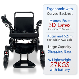 KSM-606P Remote Control New <b>Foldable</b> Electric Wheelchair 350W * 2 Motors Aluminum Lightweight Wheelchairs with Lithium Battery - Product Image 3