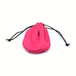 Sac à cordon rose en suède personnalisé avec logo pour bijoux, emballage cadeau – Grande Vente - Product Image 3