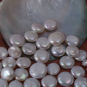 Perles de culture d'eau douce naturelles blanches, perles baroques à bouton, à forte brillance unilatérale, pour la fabrication de bijoux en gros - Product Image 4