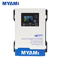 Meilleur prix MYAMi 60A MPPT Contrôleur de charge solaire Buck 60 Ampères 12V 24V 48V avec écran LCD haute efficacité pour système solaire hors réseau