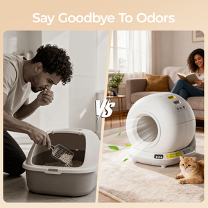 Lettiera per Gatti Automatica Intelligente ed Ecologica, Quadrata in ABS con Controllo degli Odori, Autopulente, Grande Capacità 78L - Product Image 6