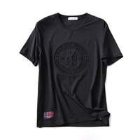 Camiseta de Algodón Supima Orgánico de Alta Calidad para Hombre al por Mayor con Estampado Gráfico y Repujado 3D Personalizado de Talla Grande en Diseño Liso Tejido