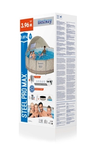 <span class=keywords><strong>Piscina</strong></span> Elevada <span class=keywords><strong>Redonda</strong></span> Bestway 561FY de PVC, 11133 L, 2941 gal, Gran Capacidad, <span class=keywords><strong>con</strong></span> Marco, Familiar, Portátil, para Exteriores, <span class=keywords><strong>con</strong></span> Toldo - Product Image 5