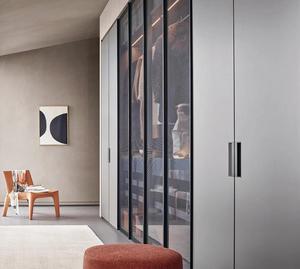 Moderno lujo dormitorio <span class=keywords><strong>completo</strong></span> 4 hojas puerta de cristal armario dormitorio <span class=keywords><strong>muebles</strong></span> ropa organizador armario conjunto - Product Image 1