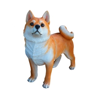 2025 חם מכירה שרף כלב פיגורנים אקיטה כלב צלמיות עומד קישוט קישוט הבית גן קישוט חיצוני מקורה - Product Image 1