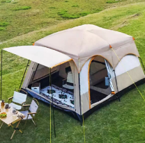 Carpa Grande <span class=keywords><strong>de</strong></span> Doble Capa Oxford 210D para las Cuatro Estaciones, con Dos Habitaciones, Capacidad para <span class=keywords><strong>6</strong></span>-12 Personas, Impermeable, Equipo para Actividades <span class=keywords><strong>de</strong></span> Camping al Aire Libre - Product Image 6