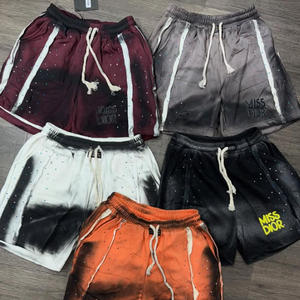 برتقالي مخصص الشمس تلاشى في جميع أنحاء الكريستال الفاخرة انخفاض الكتف طويلة الأكمام اقتصاص Boxy صالح حمض غسل زر حتى الرجال - Product Image 6