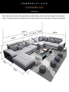 Hiện đại Nâu sofa thiết lập chức năng mới nhất thiết kế hiện đại vải đồ nội thất cho phòng khách đầy miếng bọt biển - Product Image 2