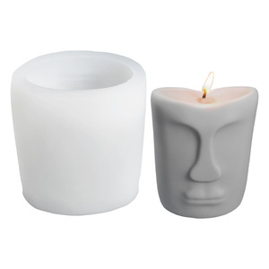 3D สร้างสรรค์สิ่งที่เป็นนามธรรมมนุษย์ใบหน้ารูปร่างอีพ็อกซี่ซิลิโคนเทียนแม่พิมพ์ DIY กลิ่นหอมเทียนตกแต่งแม่พิมพ์สำหรับเทียนทำ - Product Image 5