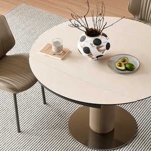 غرفة طعام حديثة فاخرة بطراز بسيط مع صفيحة صخرية صناعية سميكة طقم زين بسطح طاولة - Product Image 4