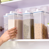 Récipient de stockage pour riz 2/4 L - Contenant hermétique pour aliments secs, distributeur de farine avec tasse à mesurer + bec verseur