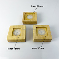 8cm LED Base en bois intérieure 42/52/62mm USB Rechargeable Base de lumière en bois carré LED veilleuse présentoirs pour ornements en cristal
