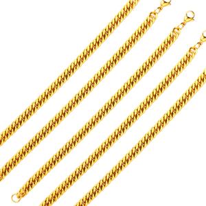 Bracelet chaîne populaire en acier inoxydable plaqué or 18 carats, design hip-hop pour hommes - Product Image 4